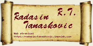 Radašin Tanasković vizit kartica